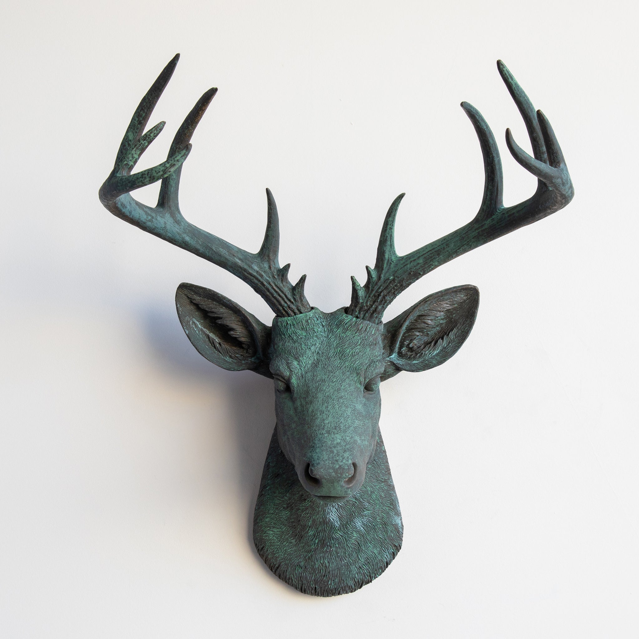 Faux Stag Deer Head Wall Mount // Bronze Patina