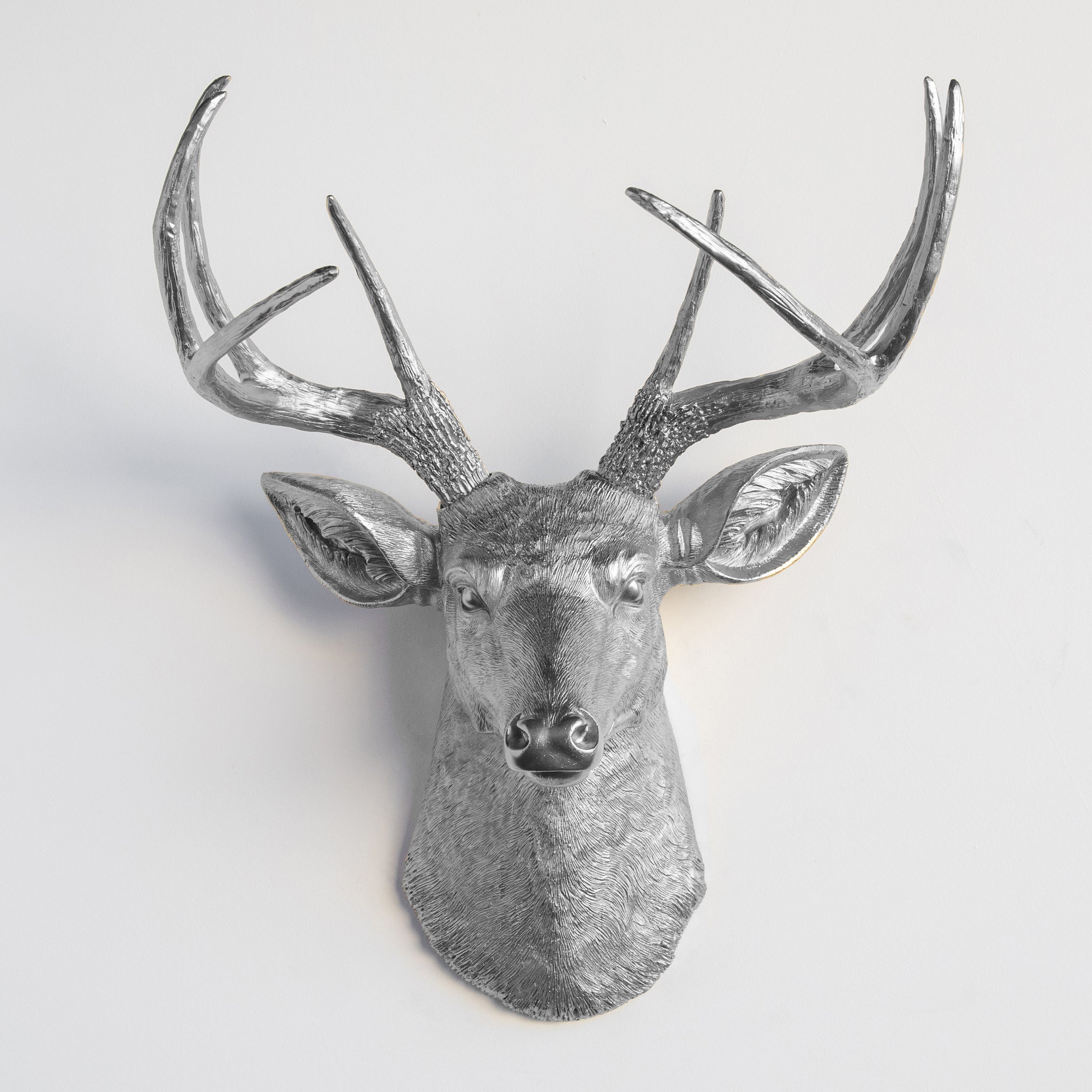Faux Deer Head Wall Mount // Silver