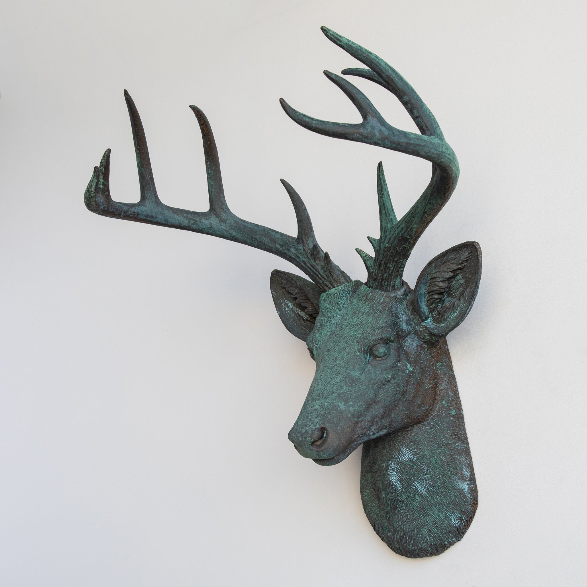 Faux Stag Deer Head Wall Mount // Bronze Patina