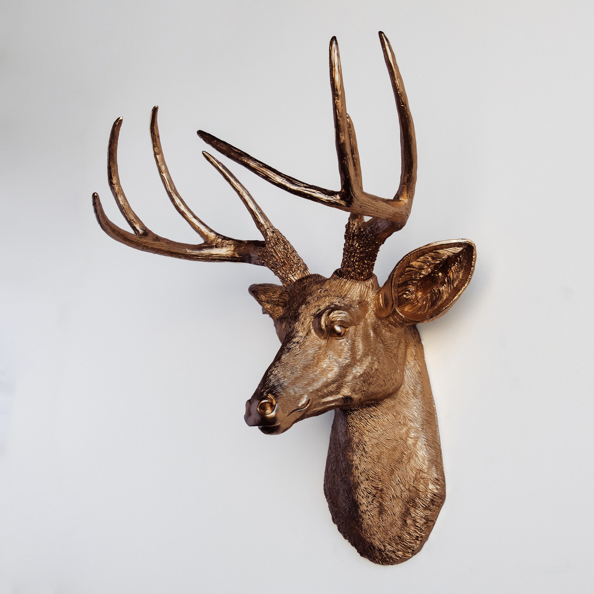 Faux Deer Head Wall Mount // Bronze