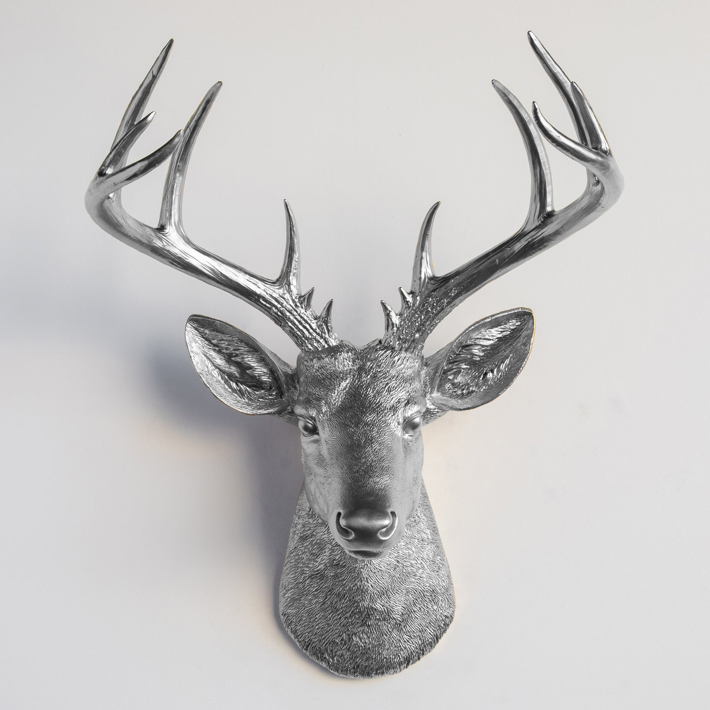 Faux Stag Deer Head Wall Mount // Silver