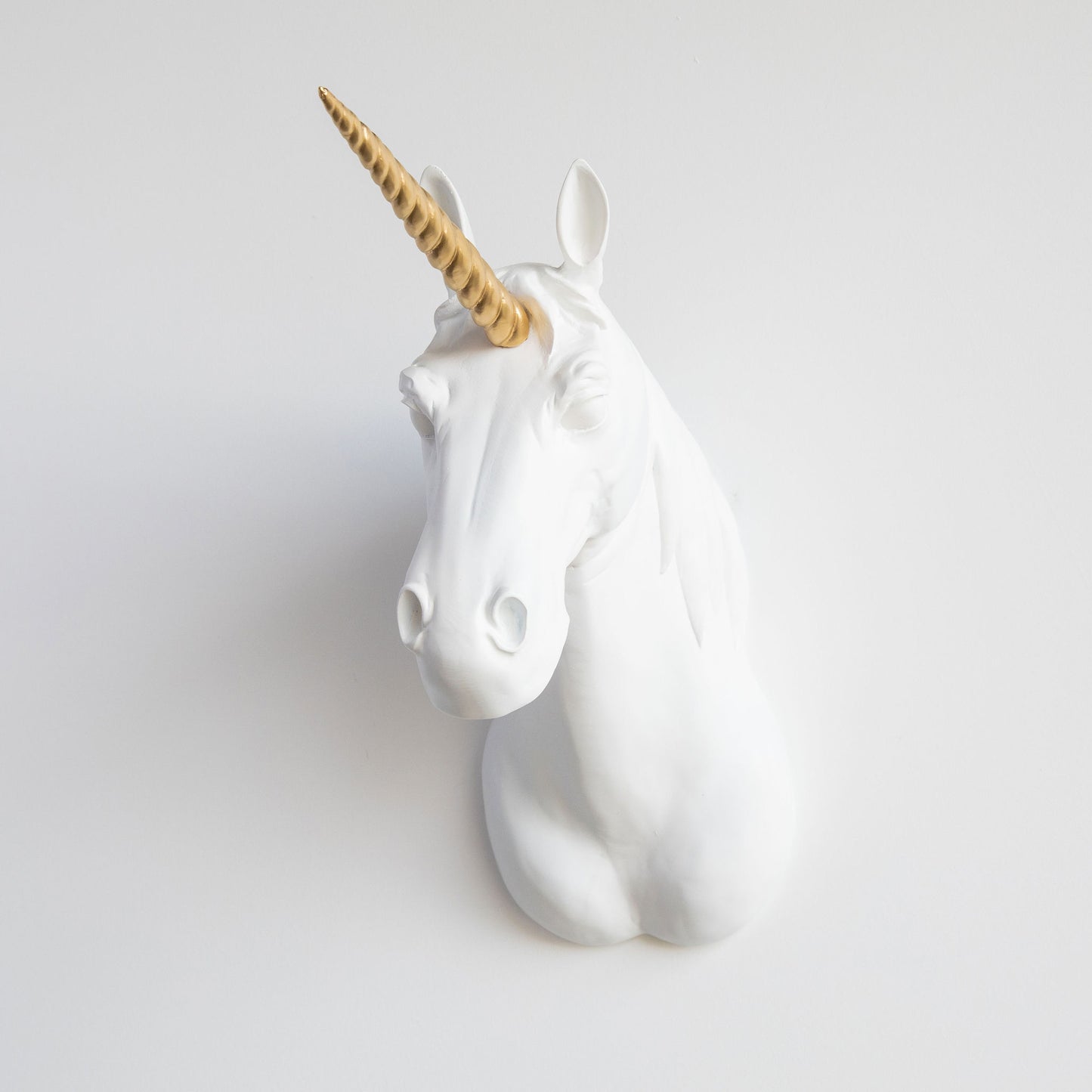 XL Unicorn Head Wall Mount // White and Gold