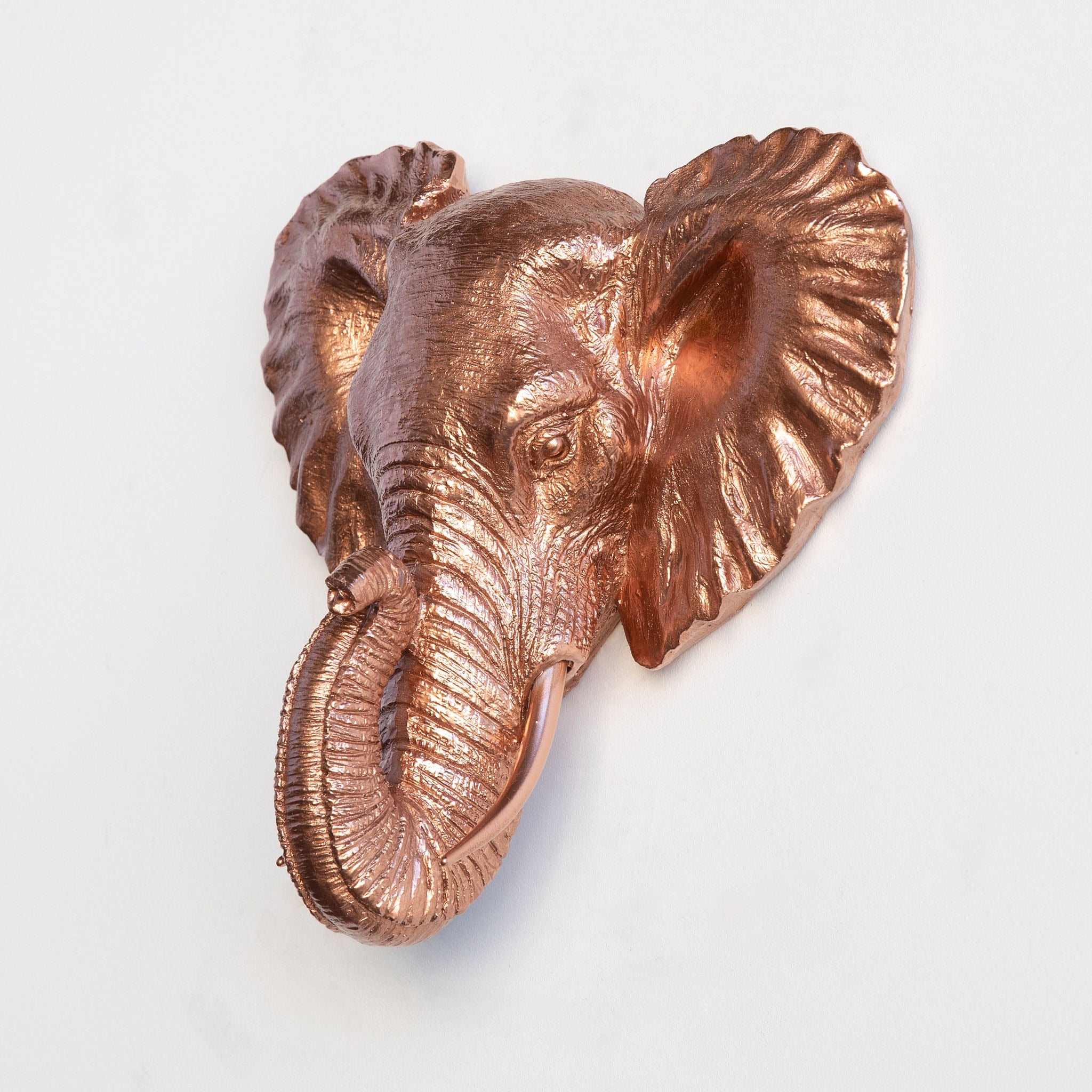 Faux Small Elephant Wall Mount // Rose Gold