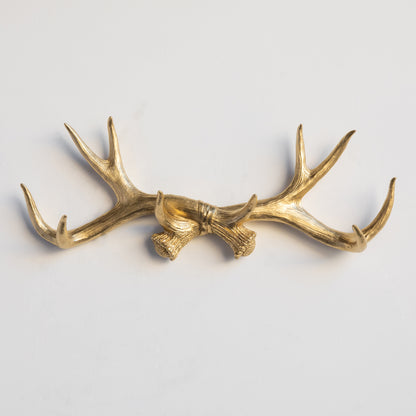 Faux Deer Antler Wall Hook // Gold