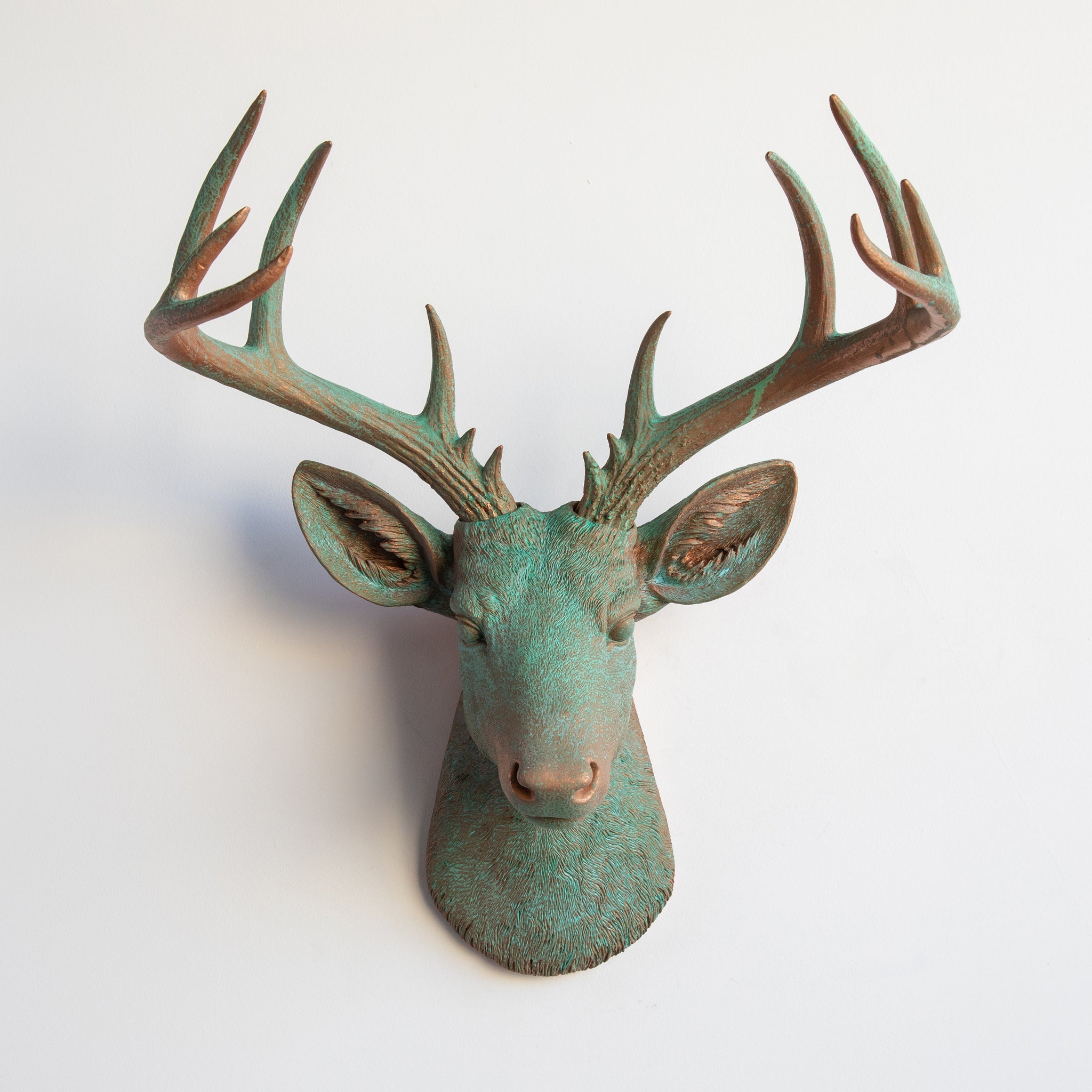 Faux Stag Deer Head Wall Mount // Copper Patina