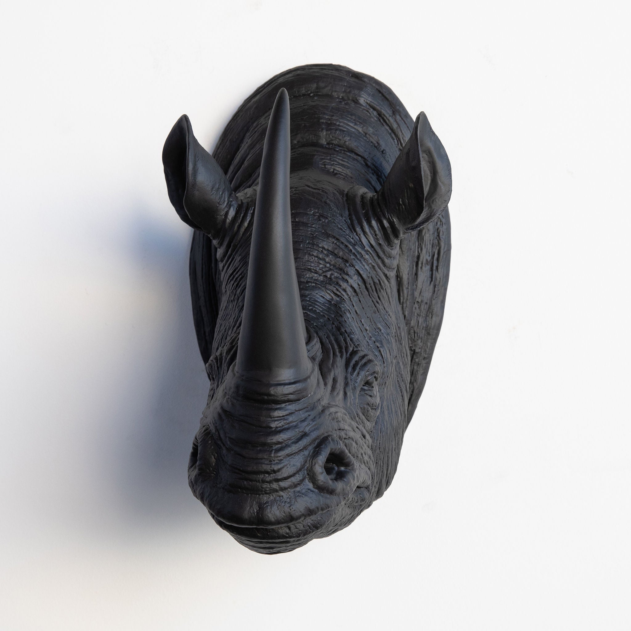 Faux Rhino Head Wall Mount // Black