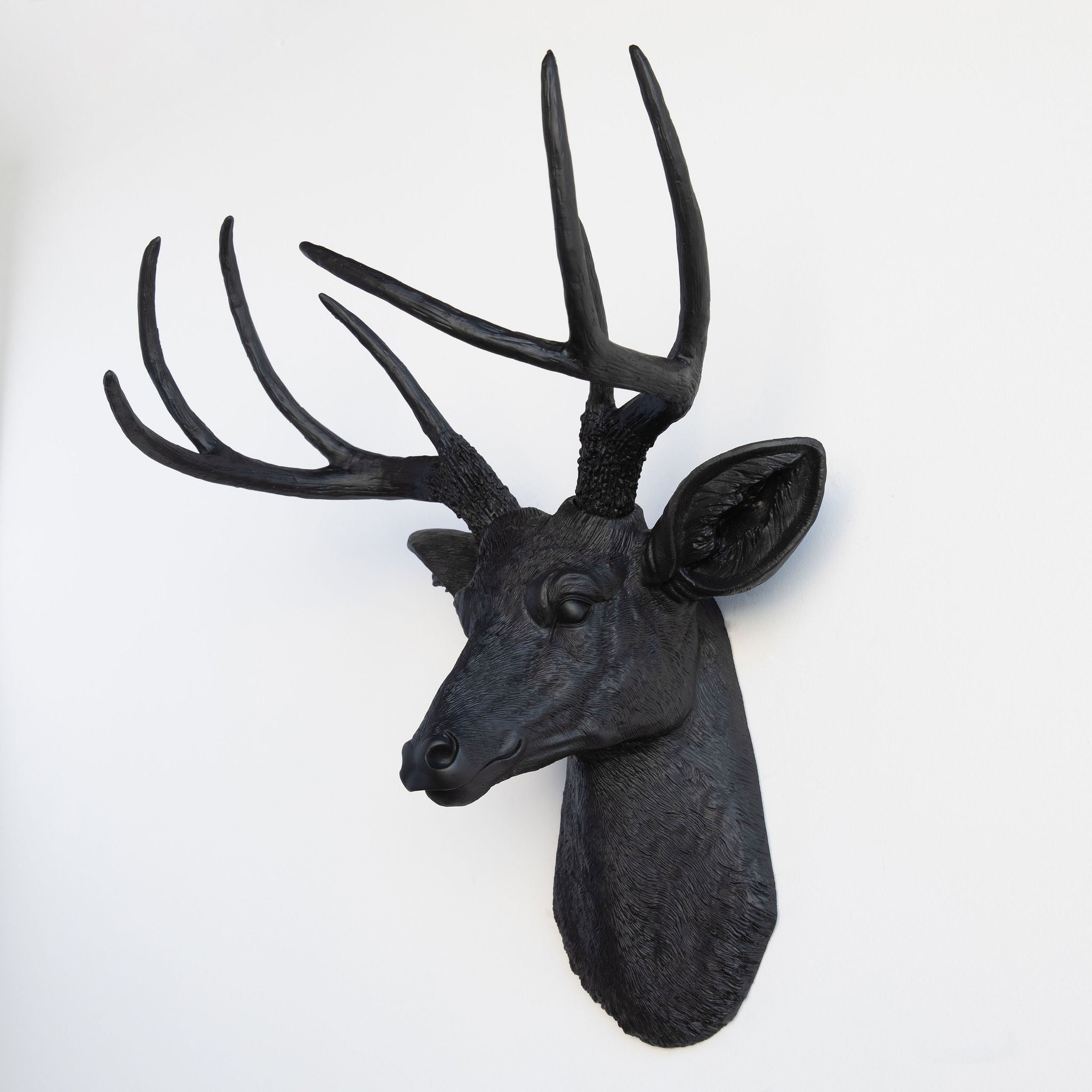 Faux Deer Head Wall Mount // Black