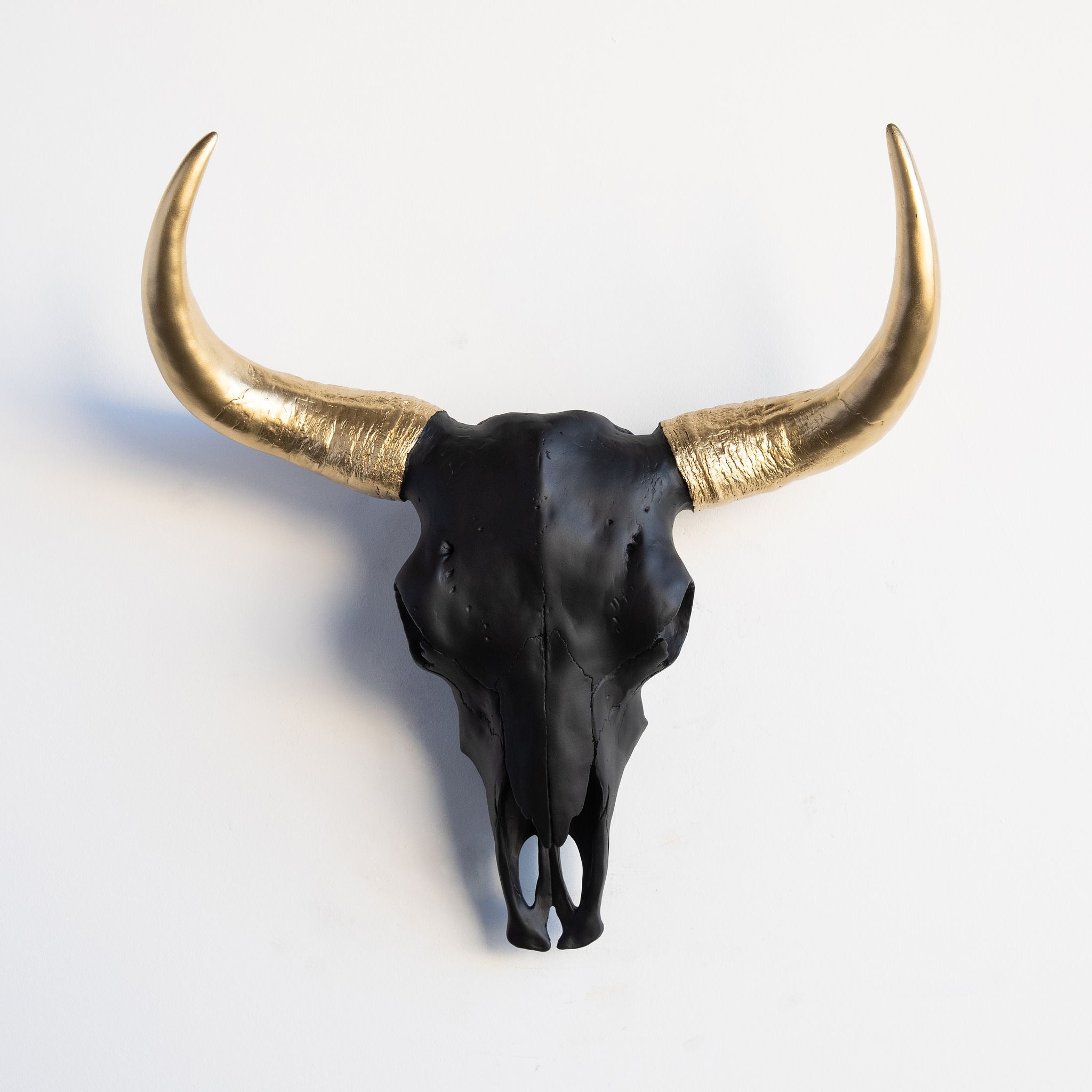XL Faux Bison Skull // Black and Gold
