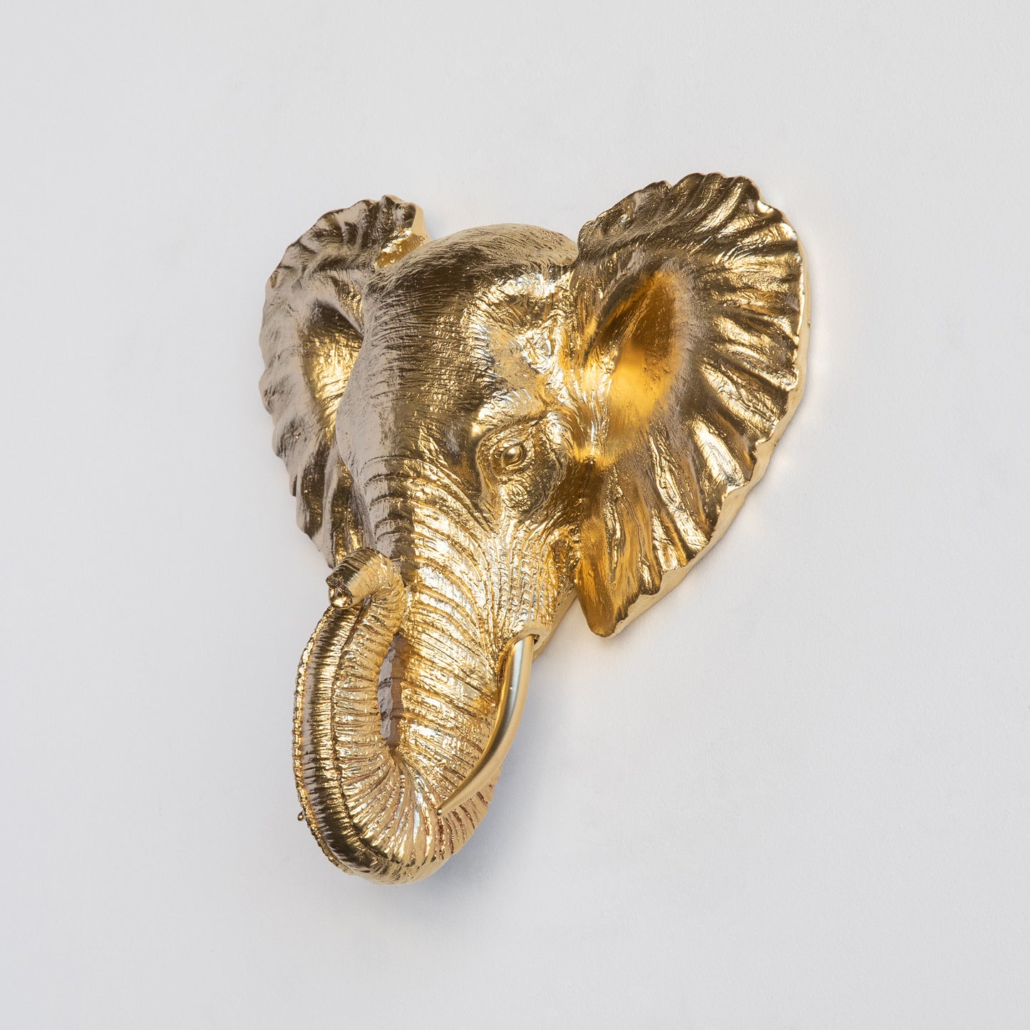 Faux Small Elephant Wall Mount // Gold