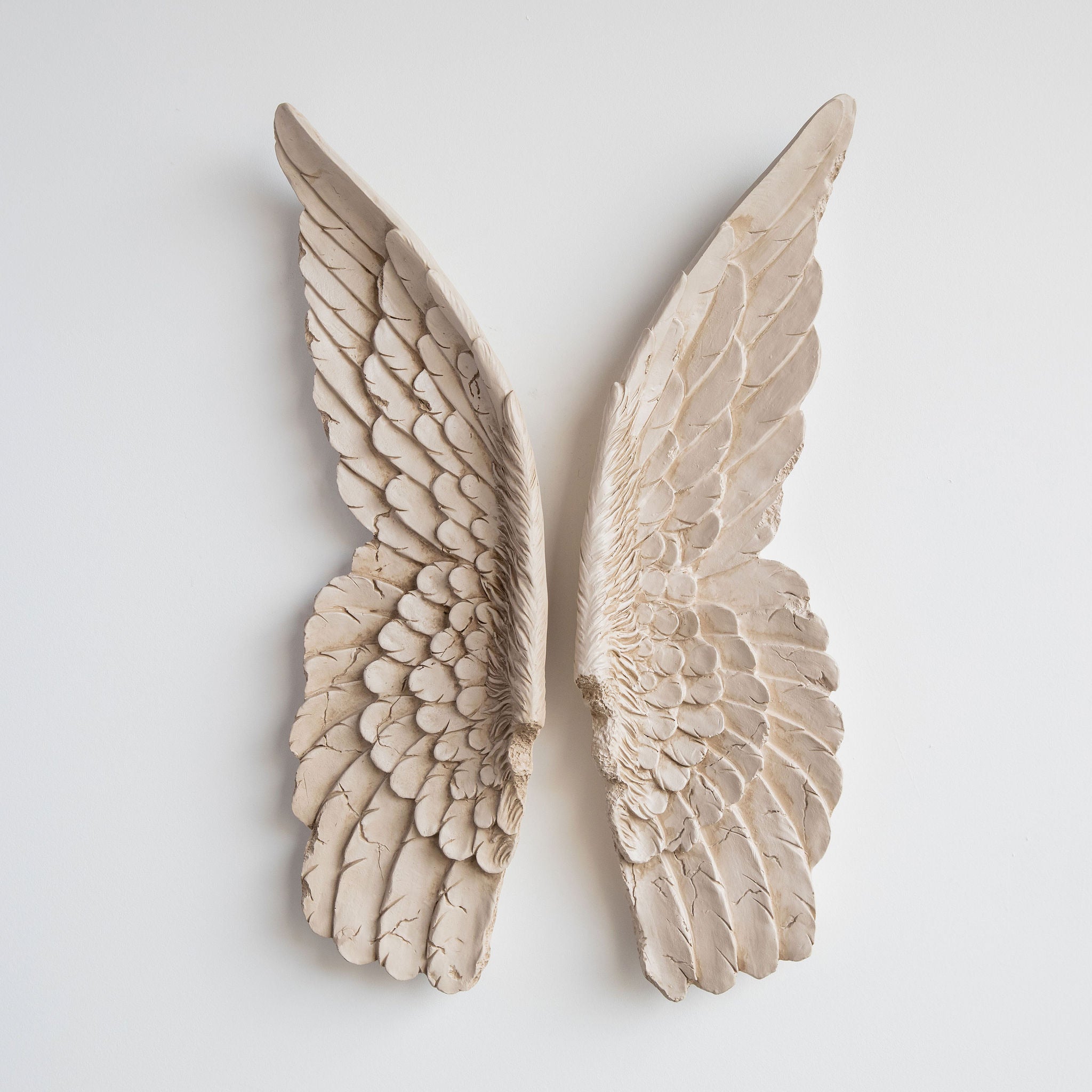 Faux XL Angel Wings // Ivory Distressed