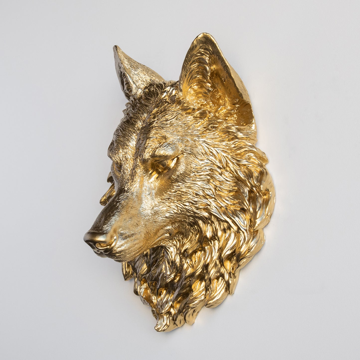 Faux Wolf Head Wall Mount // Gold