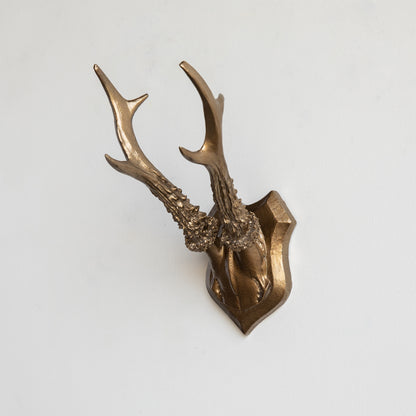 Faux Roe Deer Skull Caps - Set of 3 // Bronze