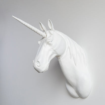XL Unicorn Head Wall Mount // White