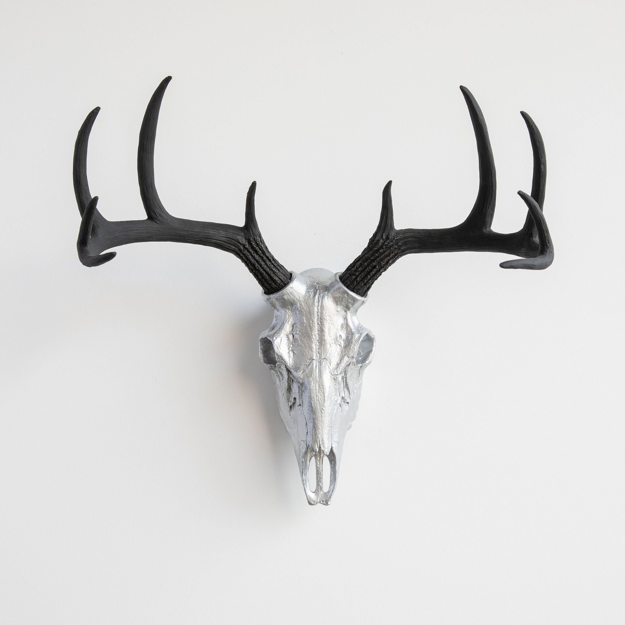 Faux Deer Skull // Chrome and Black